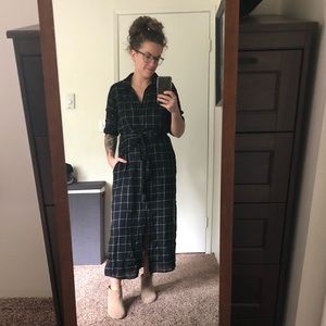 Black plaid print dress
